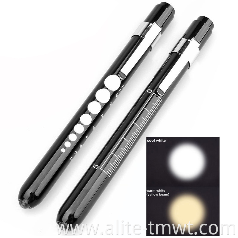promotional multi colored white or warm white yellow light led medical doctors pen torch